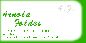 arnold foldes business card
