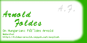 arnold foldes business card